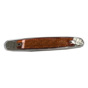 FOCO LED OVALADO AMBAR REMACHADO BASE CROMADA
