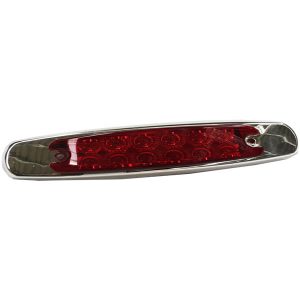 FOCO LED OVALADO ROJO REMACHADO BASE CROMADA